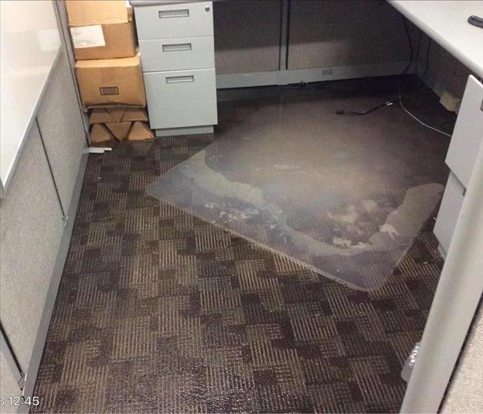wet floor in office cubicle